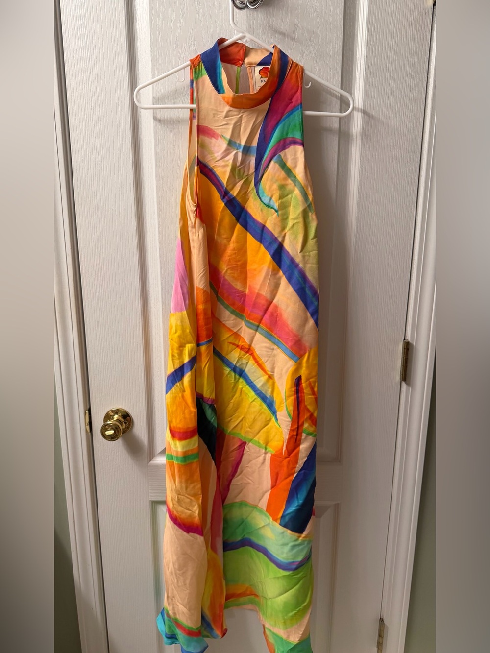 FARM Rio Multi-Color Abstract High-Neck Maxi Dress - Picture 4 of 13